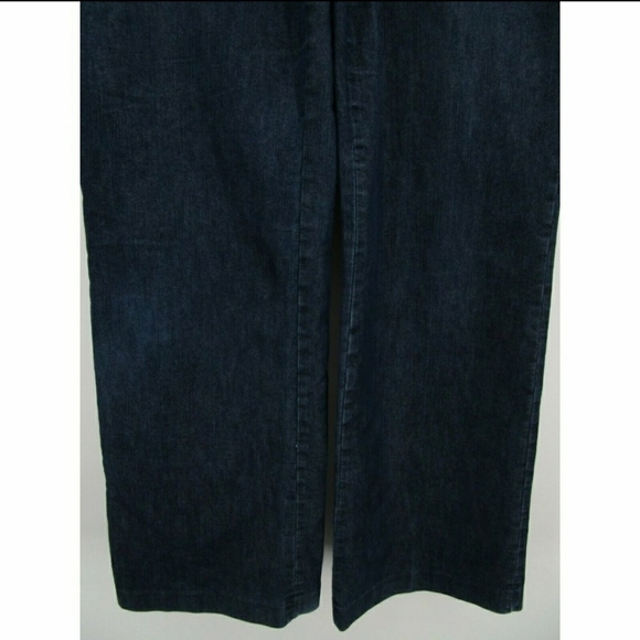 Express Editor Stretch Cropped Wide Leg Pants Dark Blue Wash Woman's Size 6 EUC - Picture 5 of 8